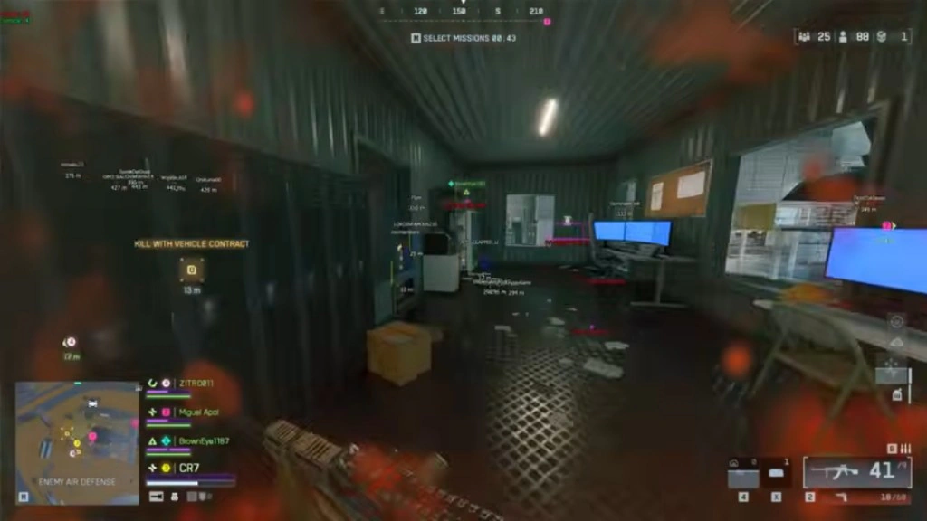 Battlefield 6 command room with mission HUD and player list