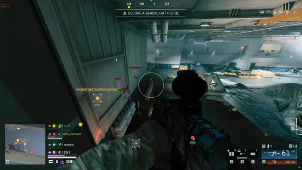 Battlefield 6 hangar interior while securing an objective