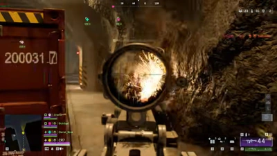 Battlefield 6 scope view of an impact downrange